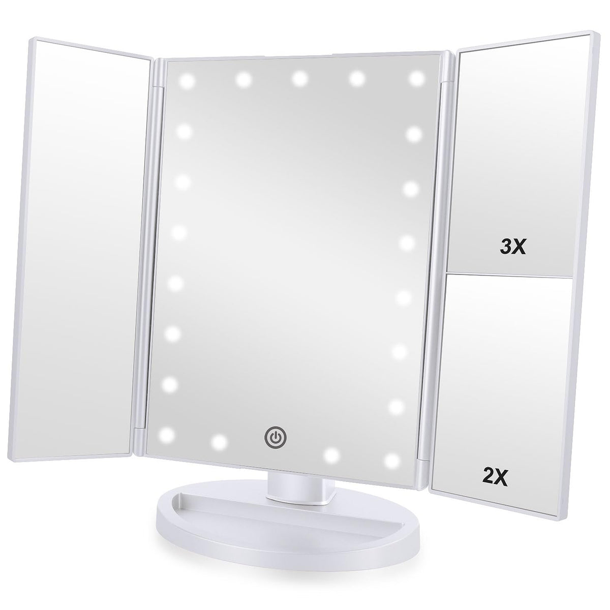 Flymiro vanity mirror with 3x magnification for precise makeup tasks.