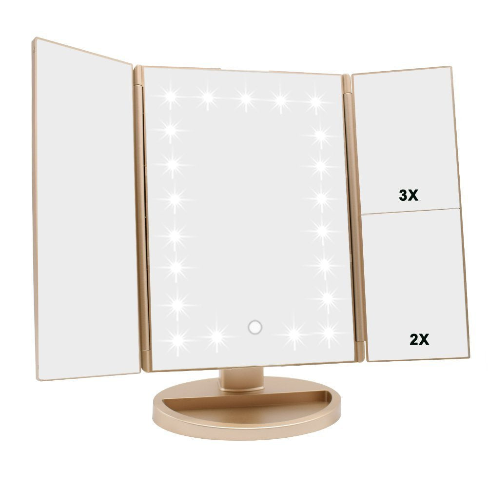 Flymiro tri-fold mirror with 3x magnification for precise grooming.