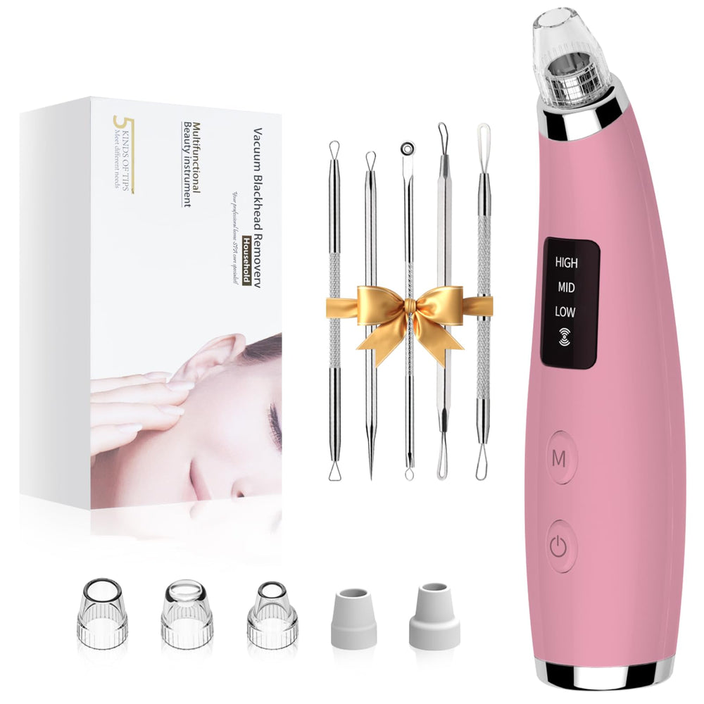 FLYMOO facial pore vacuum front view in matte pink with gentle suction for clear skin.