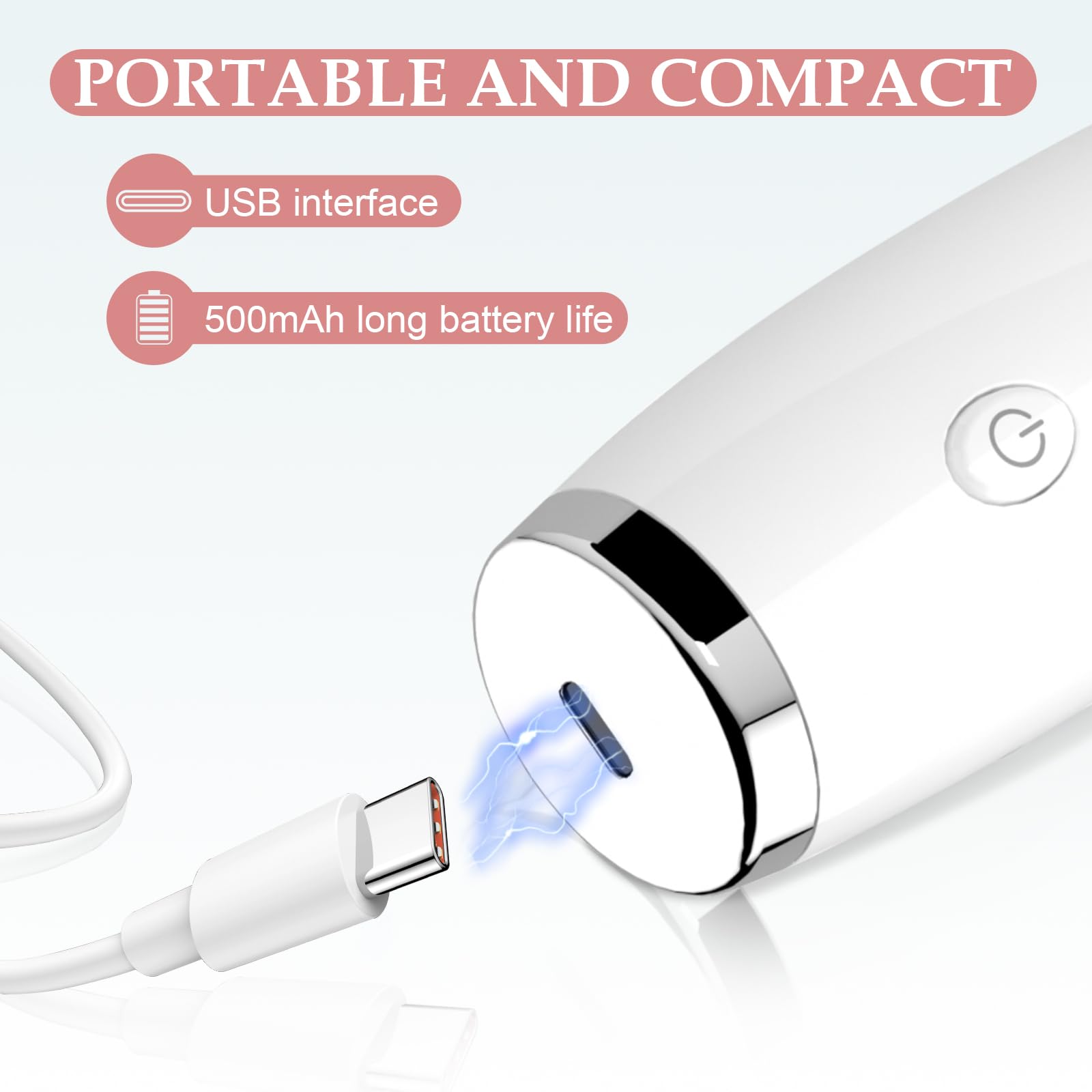 FLYMOOO Facial Pore Vacuum rechargeable battery offers cordless operation anywhere
