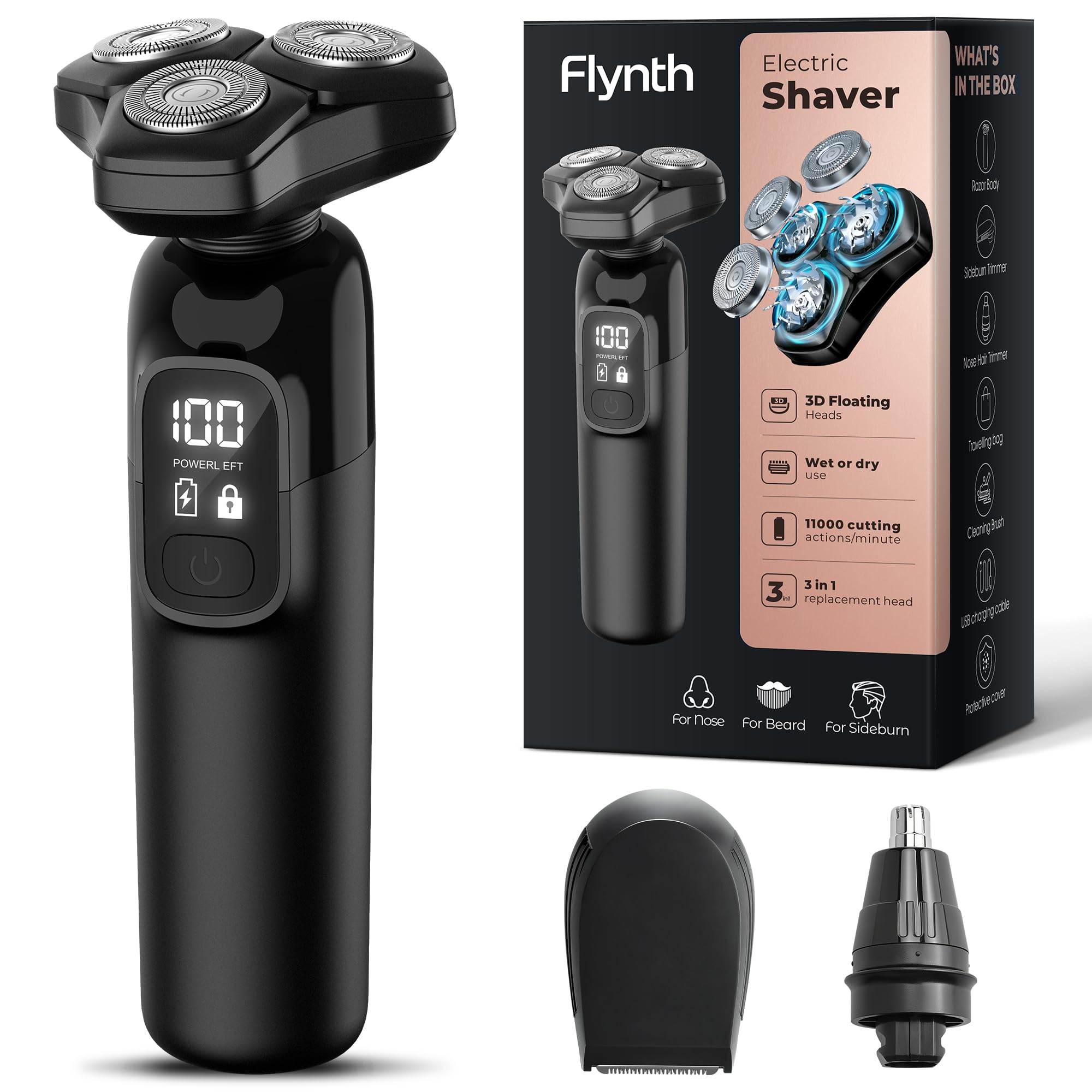 Flynth 3-in-1 razor front view for precise grooming