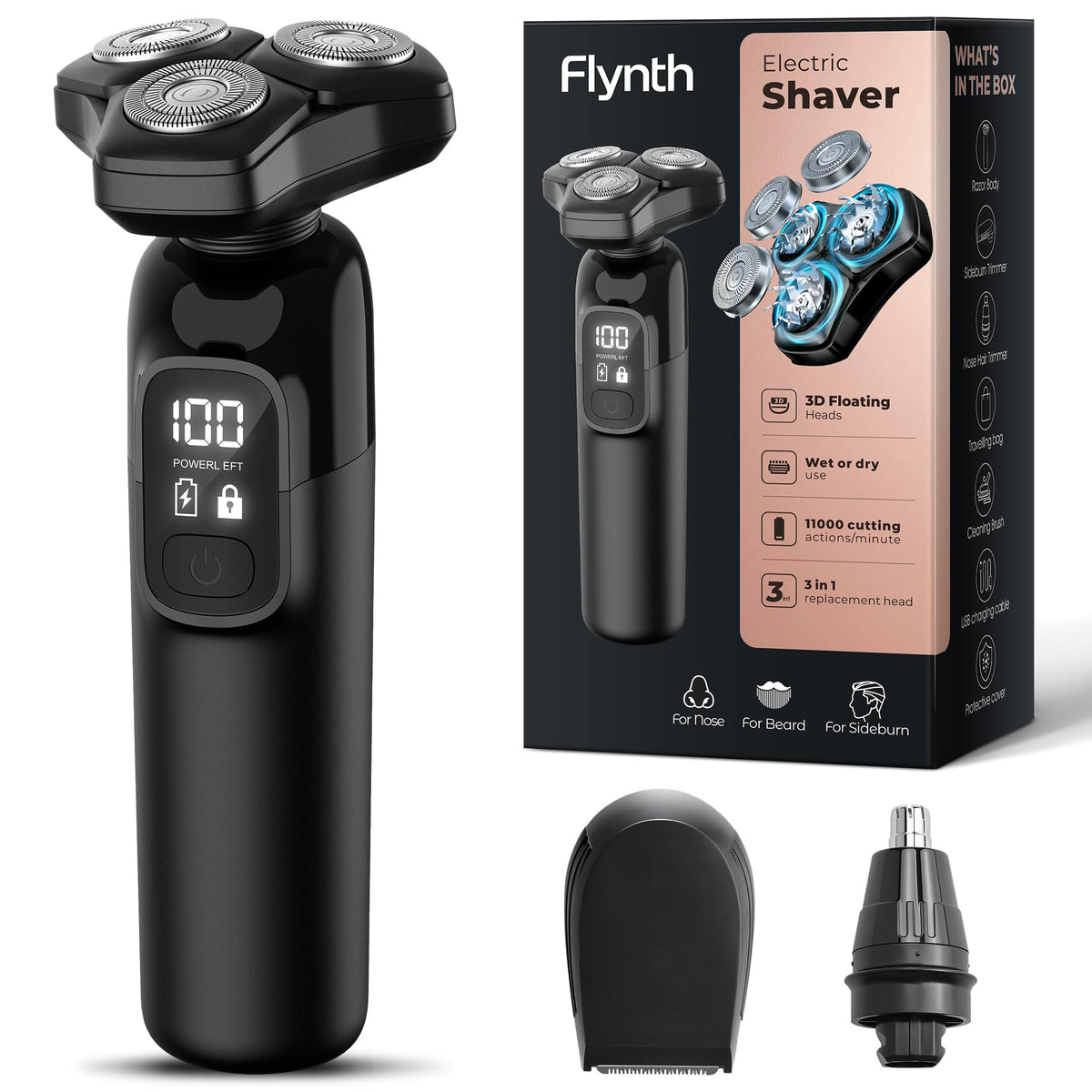 Flynth 3-in-1 razor front view for precise grooming