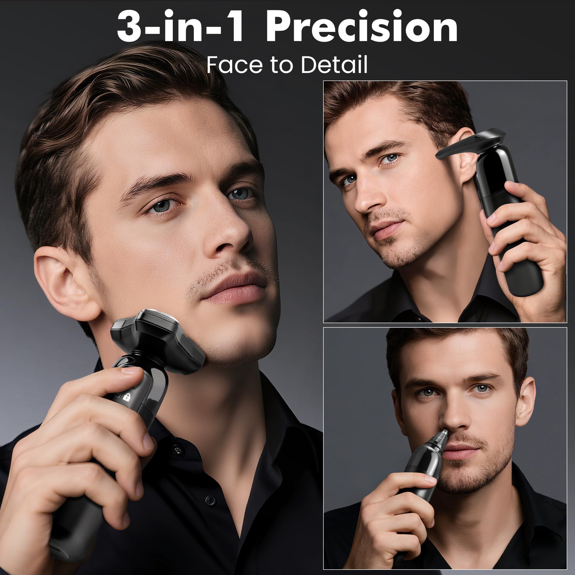 Flynth cordless razor side view with ergonomic grip for daily use