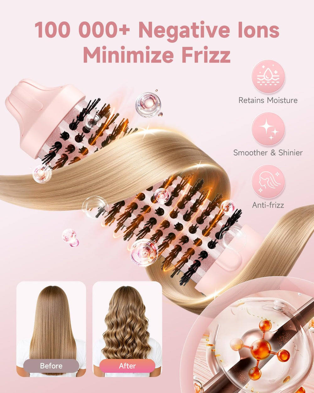 FLYZEMAA Thermal Brush model waves for voluminous, smooth curls