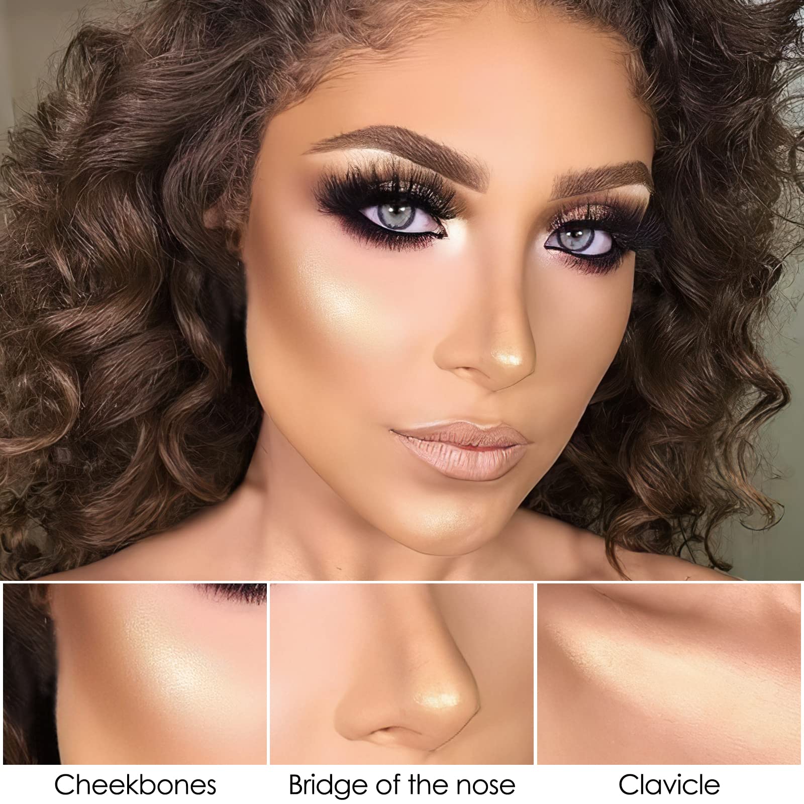 FOCALLURE contour-stick application on cheekbone demonstrates precise shading and definition.