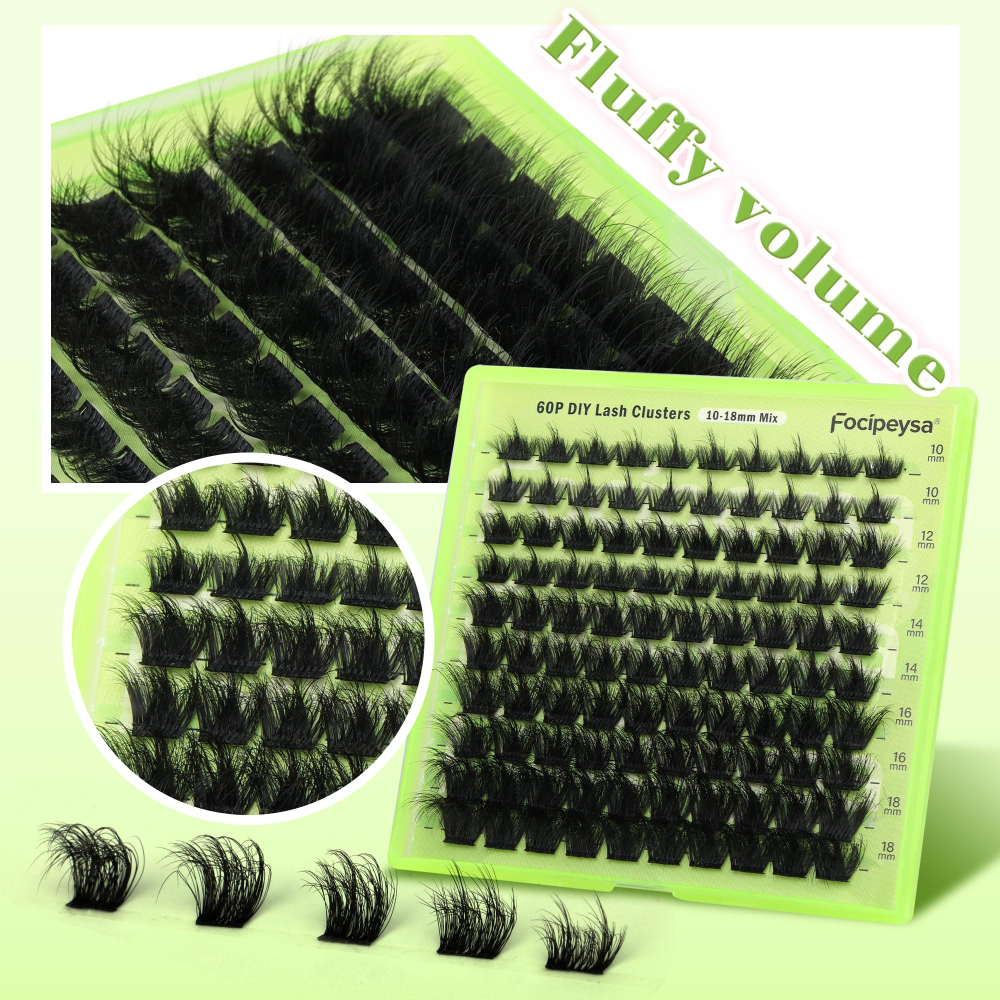 Focipeysa 10-18mm mixed lashes for customizable looks