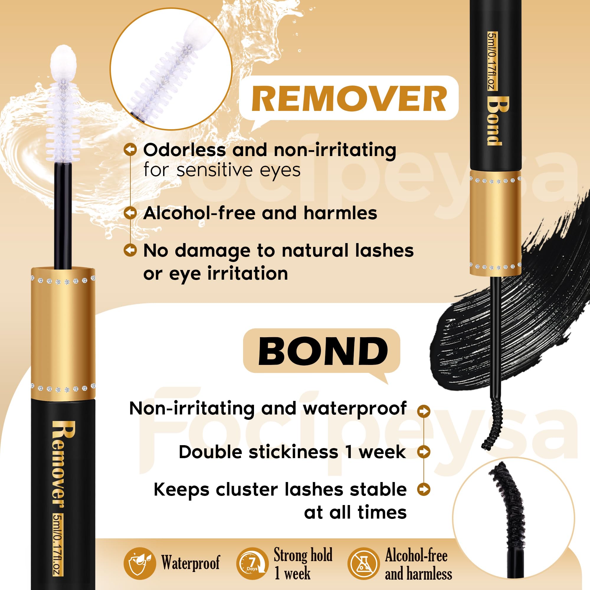 Focipeysa at-home lash extension process showing curling to application