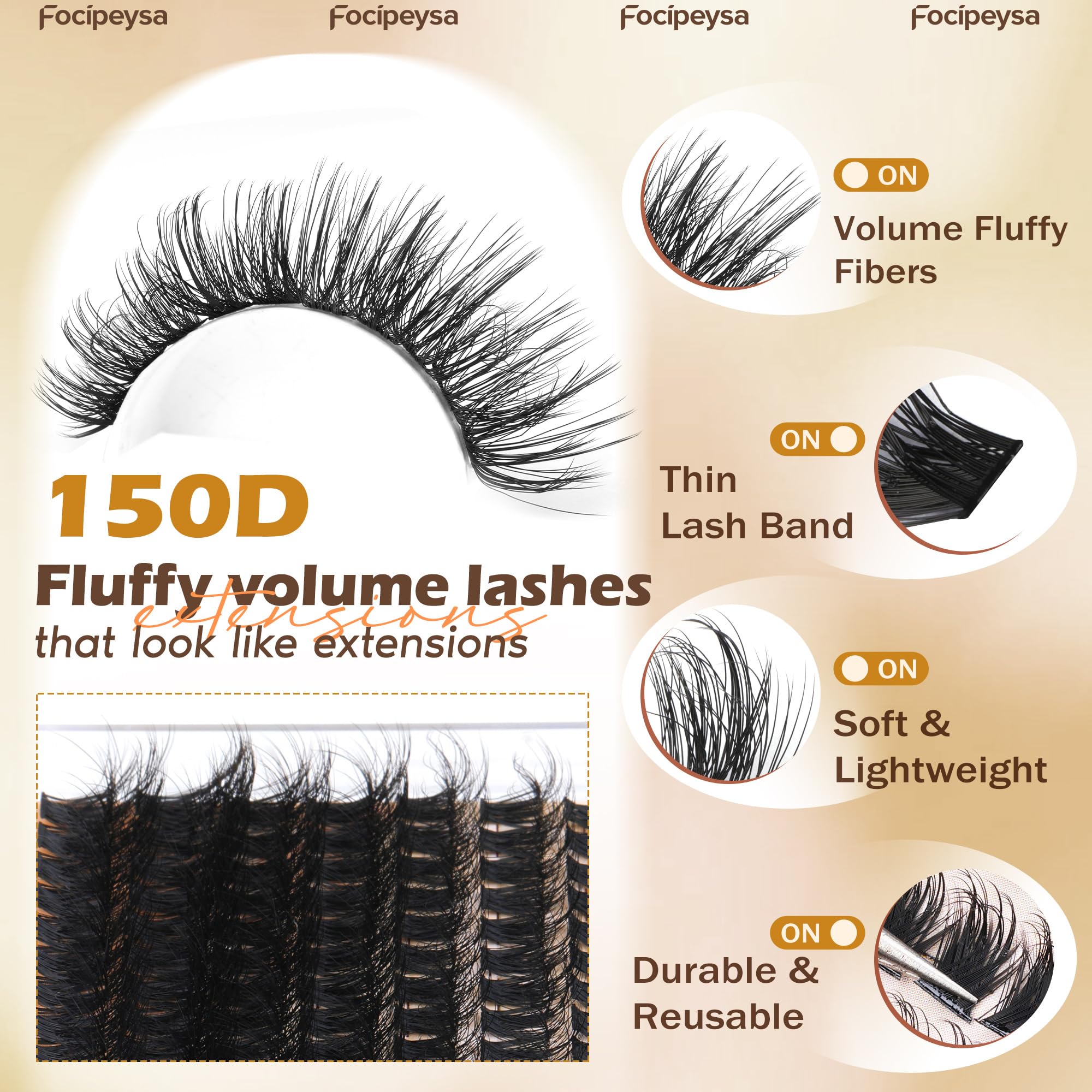 Focipeysa DIY home lashes for easy at-home extensions.