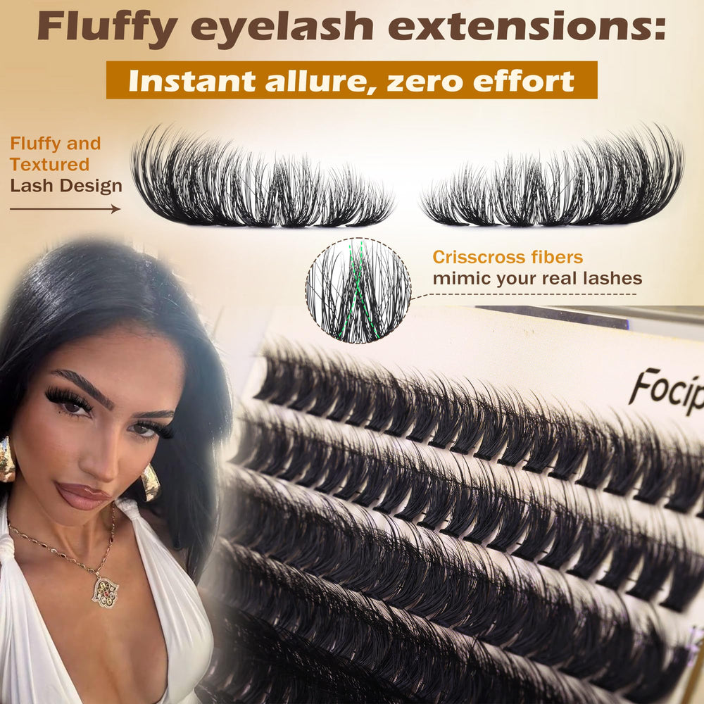 Focipeysa lash clusters 10-18mm for customizable at-home eyelash extensions