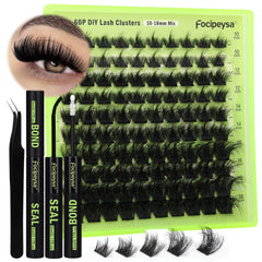 Focipeysa lash clusters kit box view for at-home salon-style lashes