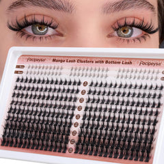 Focipeysa manga lash clusters 8-16mm bundle for dramatic cosplay eye look