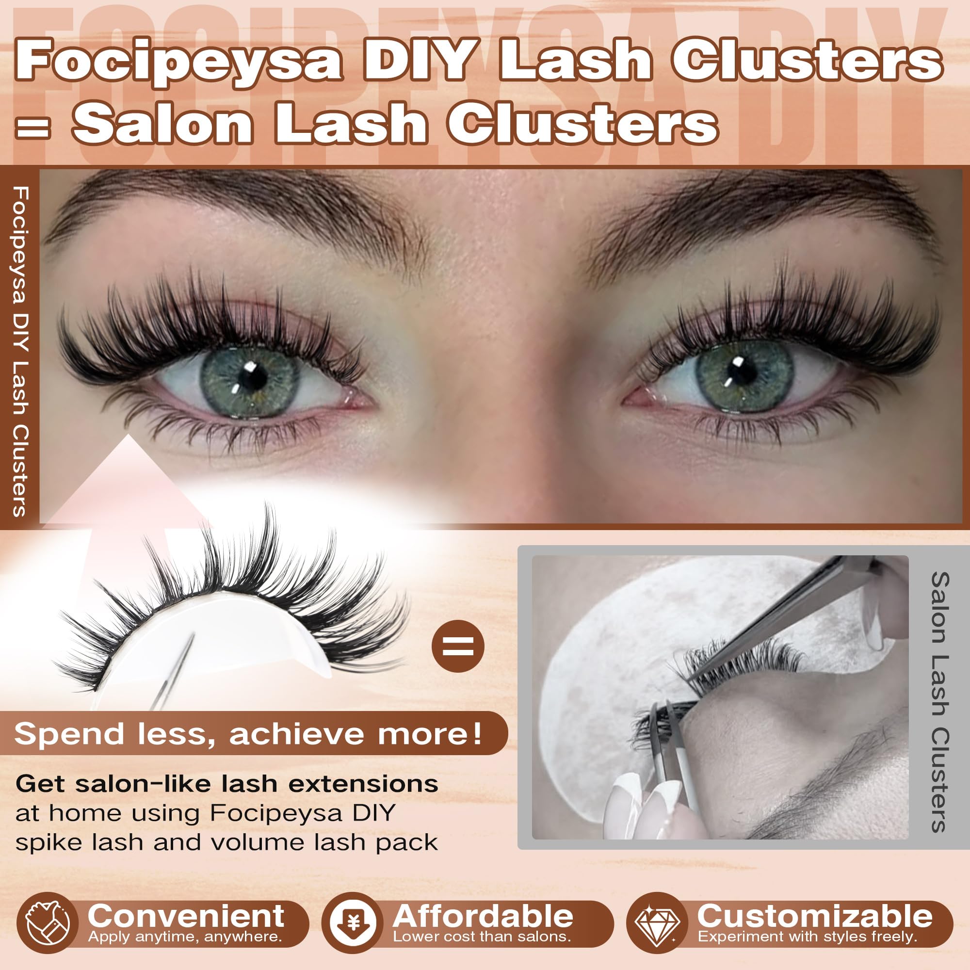 Focipeysa lash clusters lower lashes 5-6mm add balanced depth