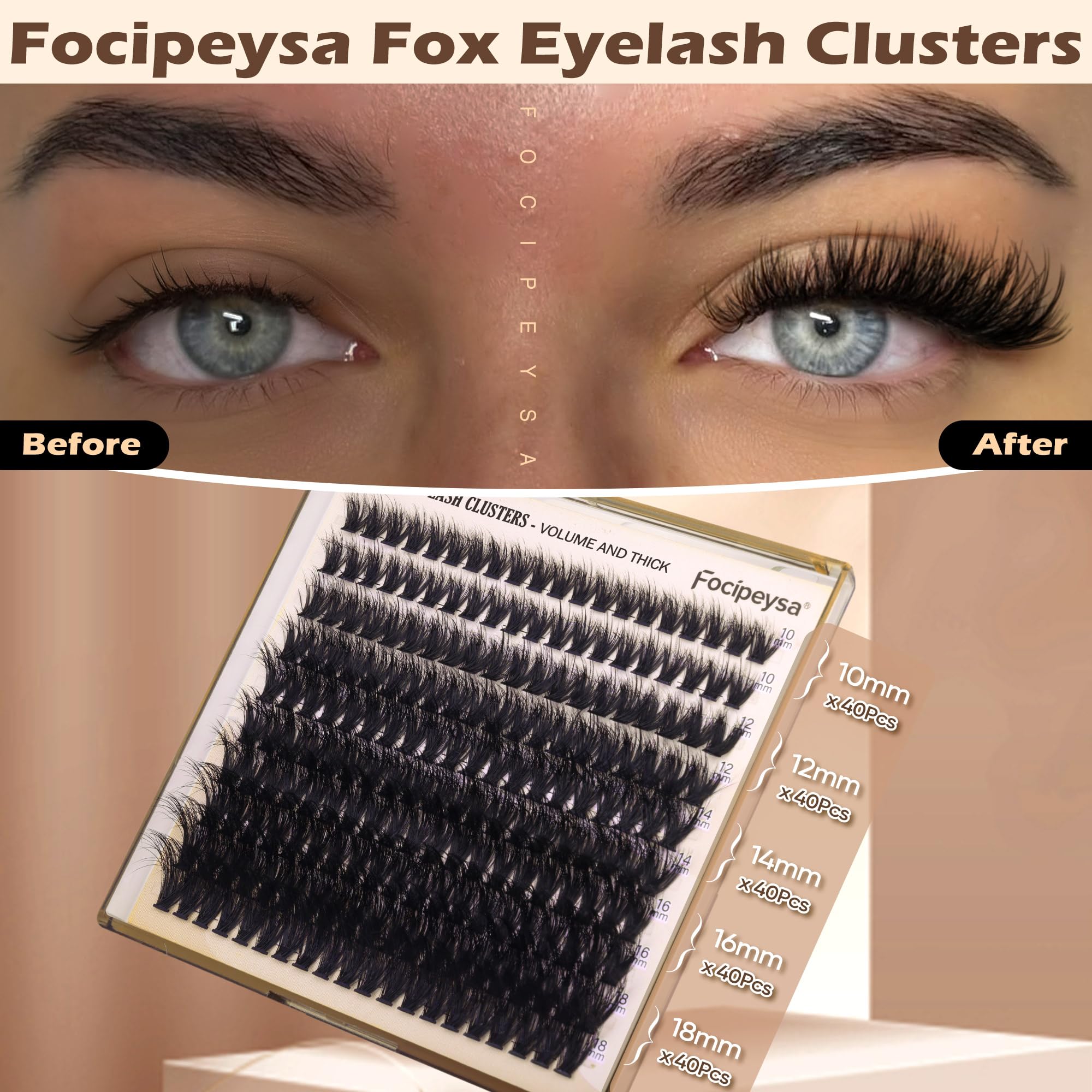 Focipeysa matte black D curl clusters for natural-looking volume