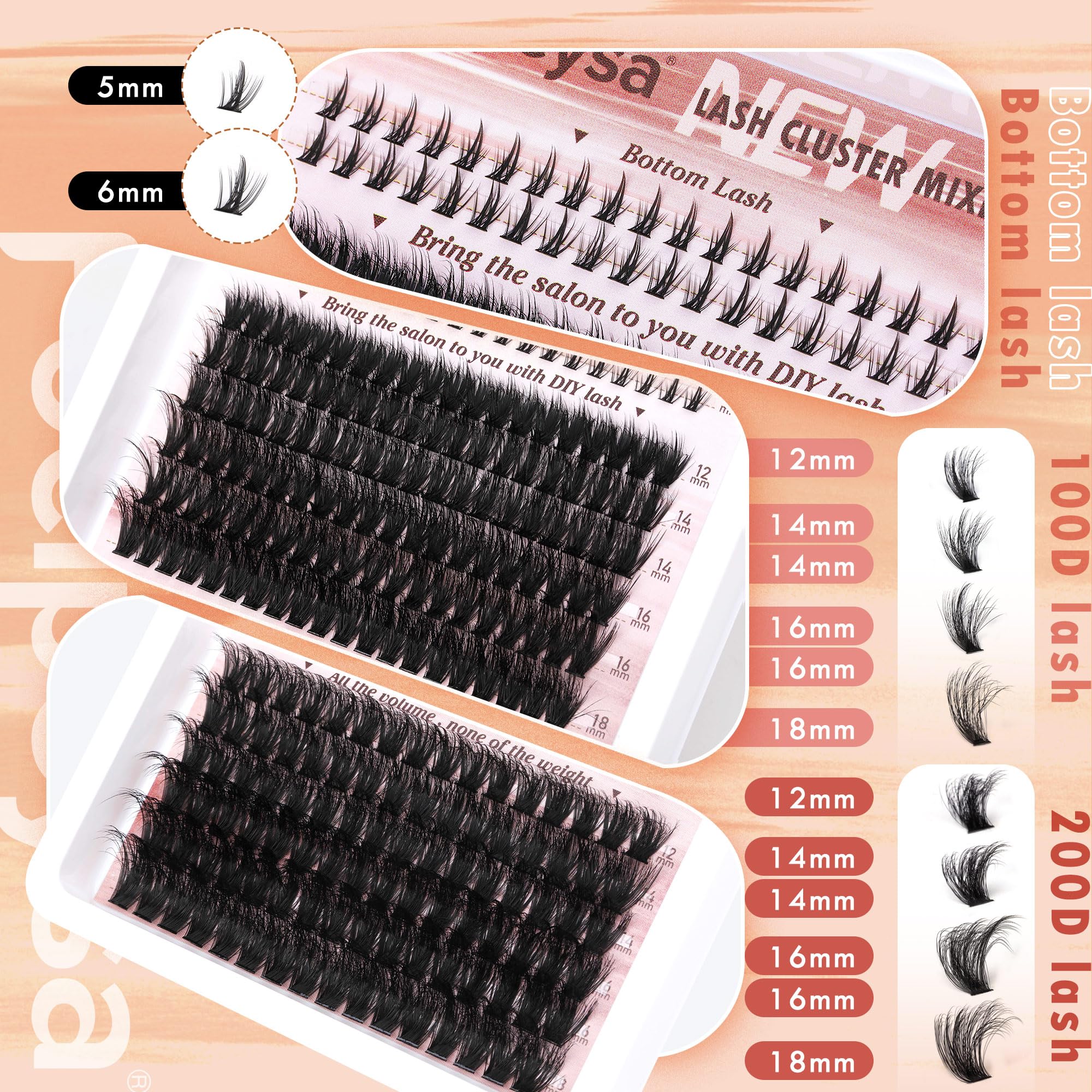 Focipeysa mixed lengths 12-18mm for customizable density and shape.
