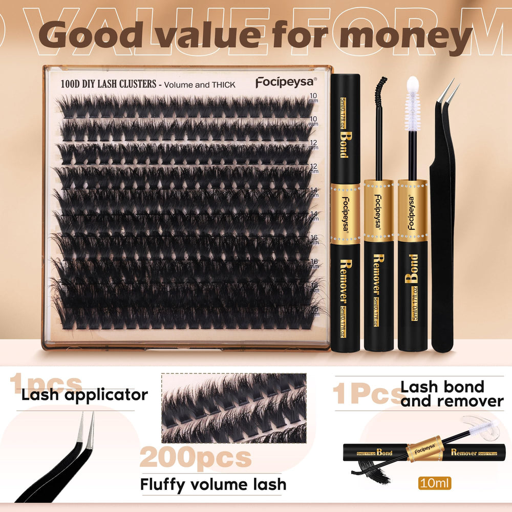 Focipeysa Waterproof, long-lasting cluster lashes ideal for daily wear.