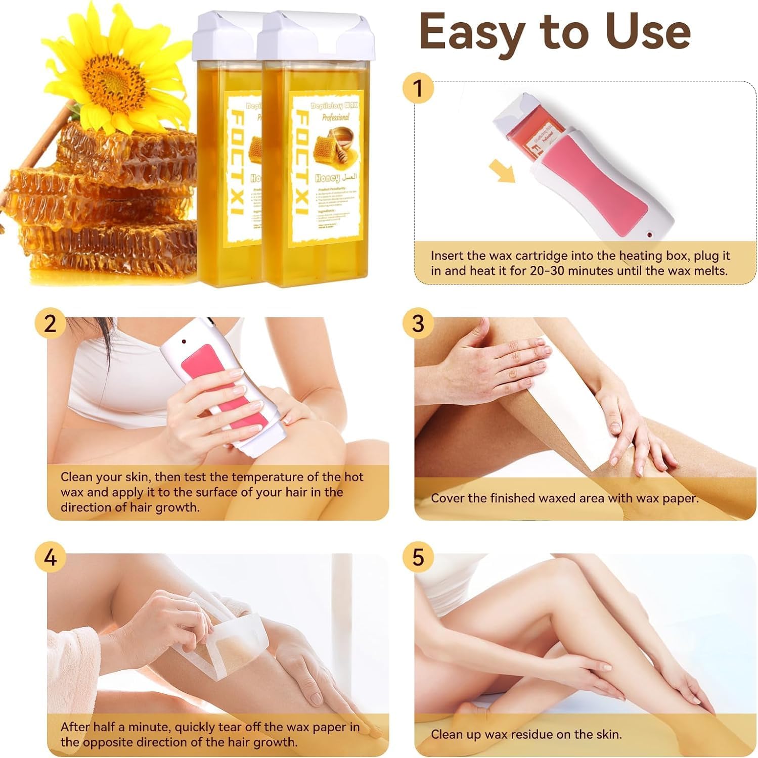 FOCTXI cleaning-oil-wipes shown for post-wax clean-up and skin refreshment.