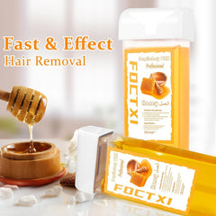 FOCTXI honey-wax-cartridge close-up highlights natural, gentle ingredients for sensitive skin.