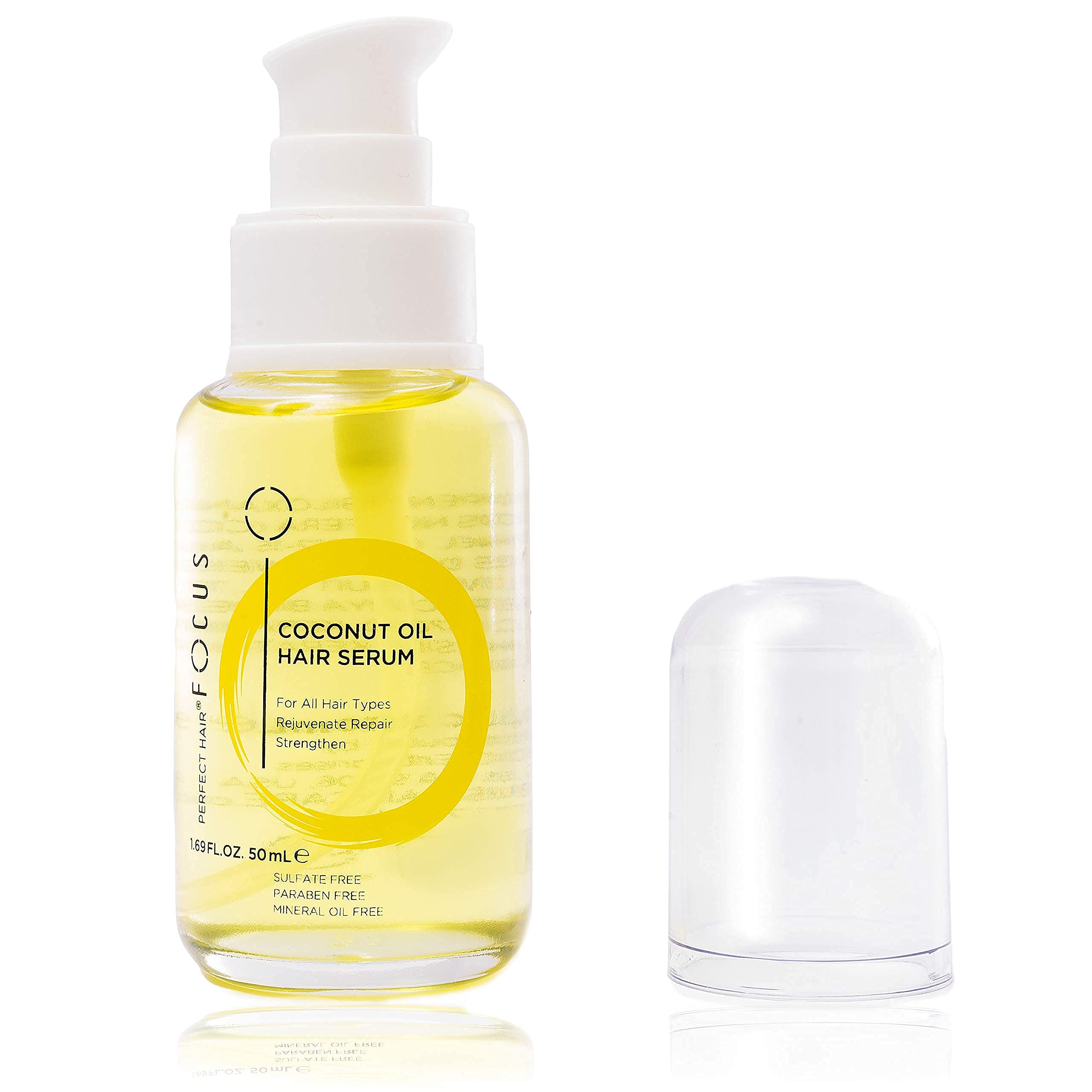 Focus Perfect Hair Serum bottle with dropper for frizz control and shine.