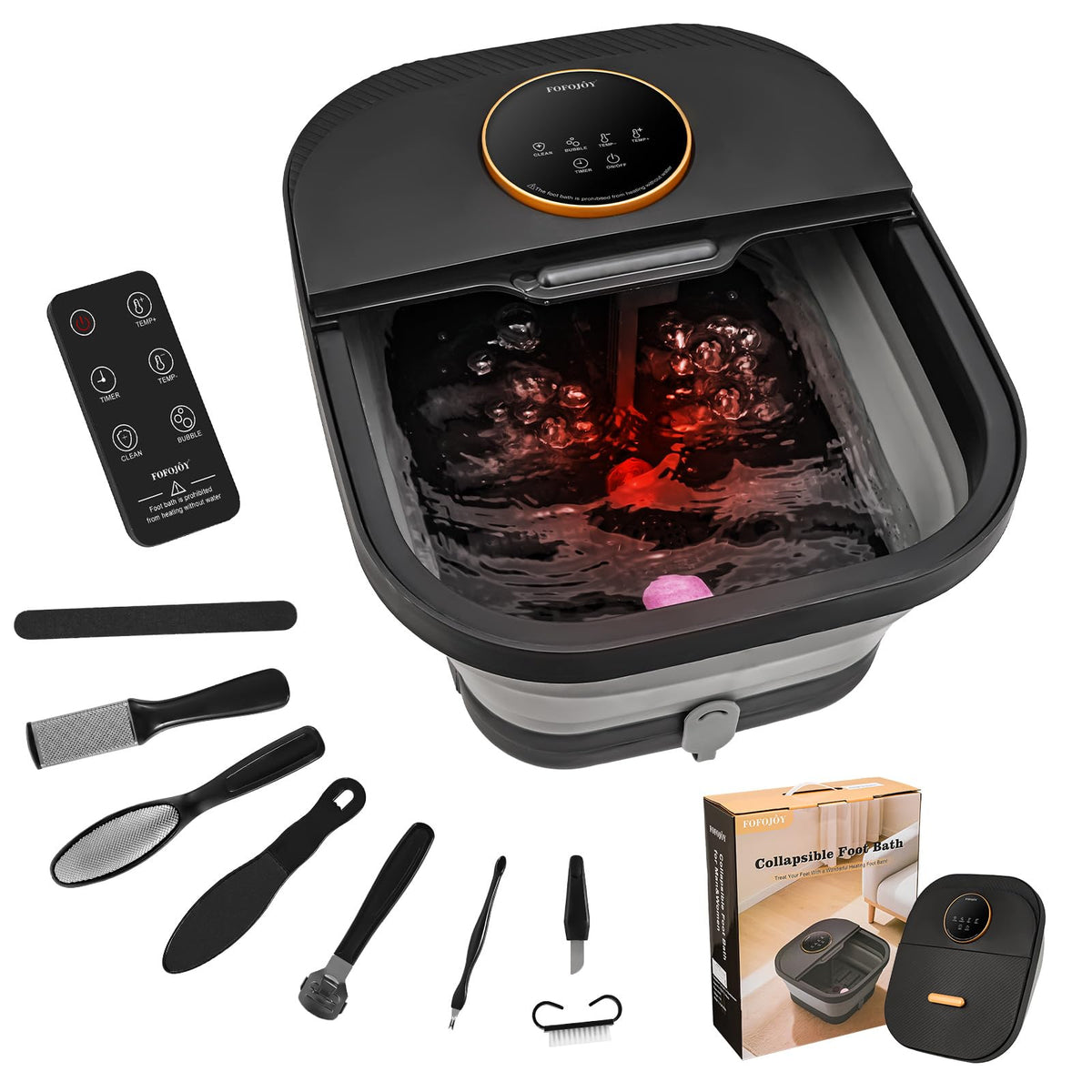FOFOJÔY foot spa bath massager with heat for quick warm relaxation.