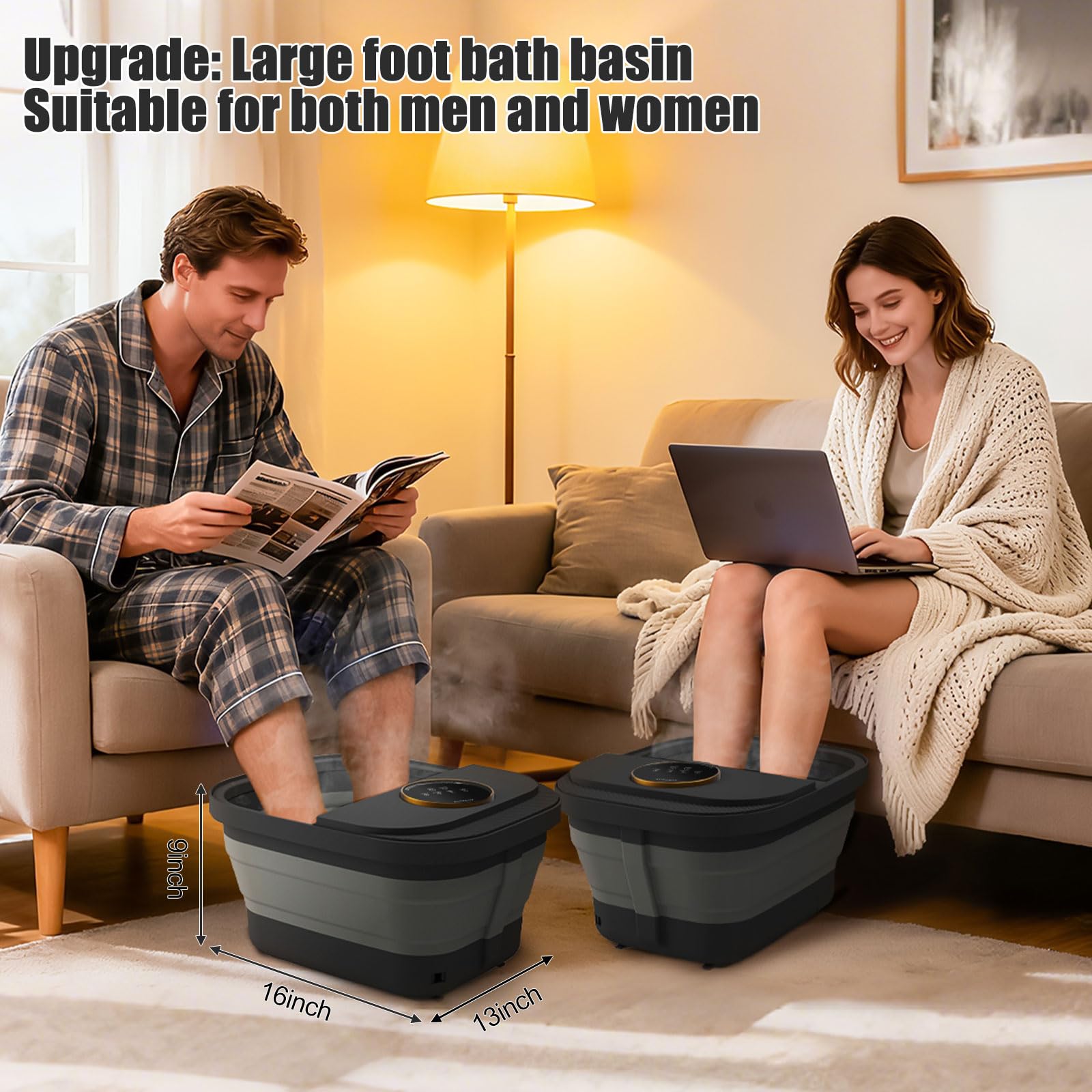 FOFOJÔY large-capacity tub fits bigger feet comfortably.