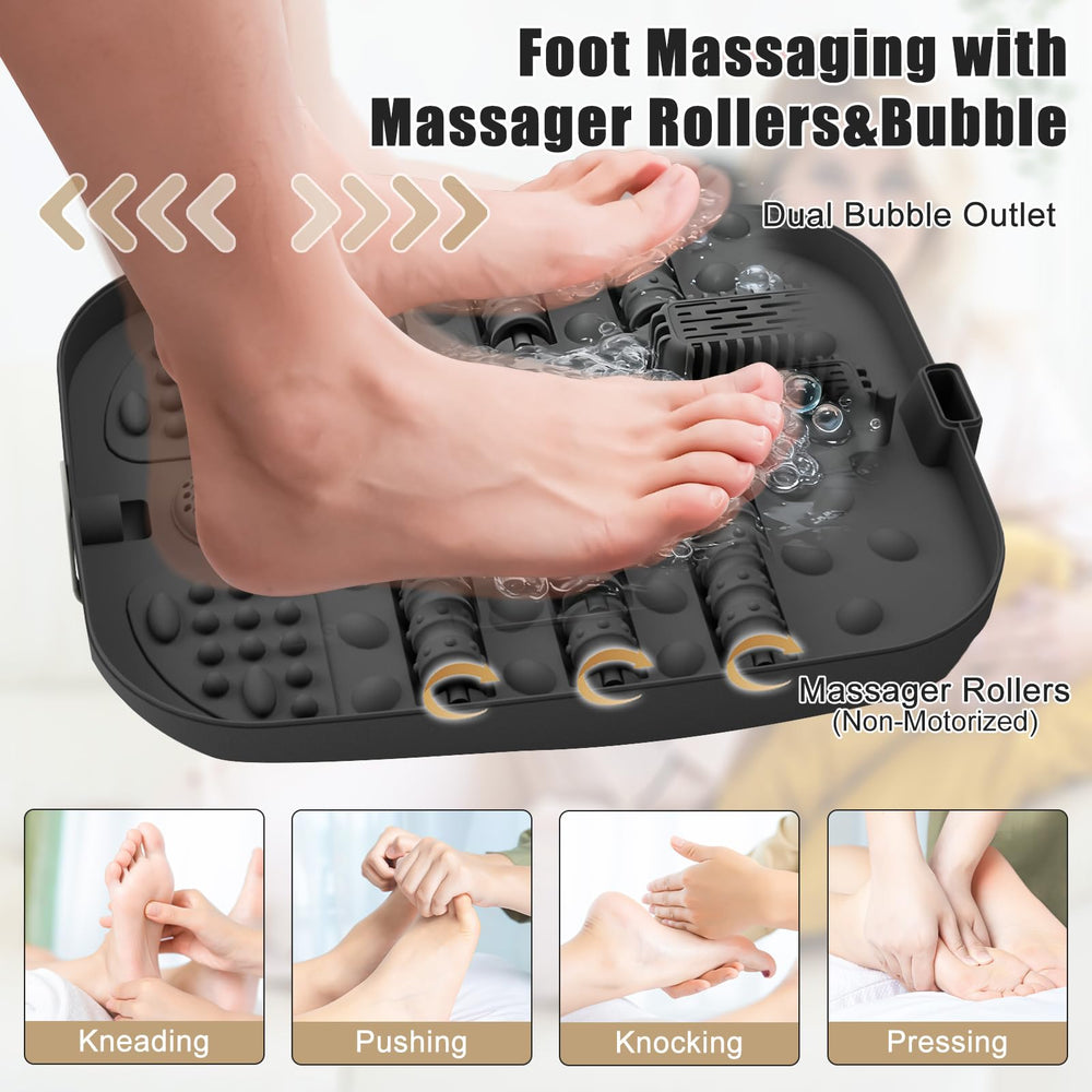 FOFOJÔY foot spa includes pumice stone for at-home pedicure.