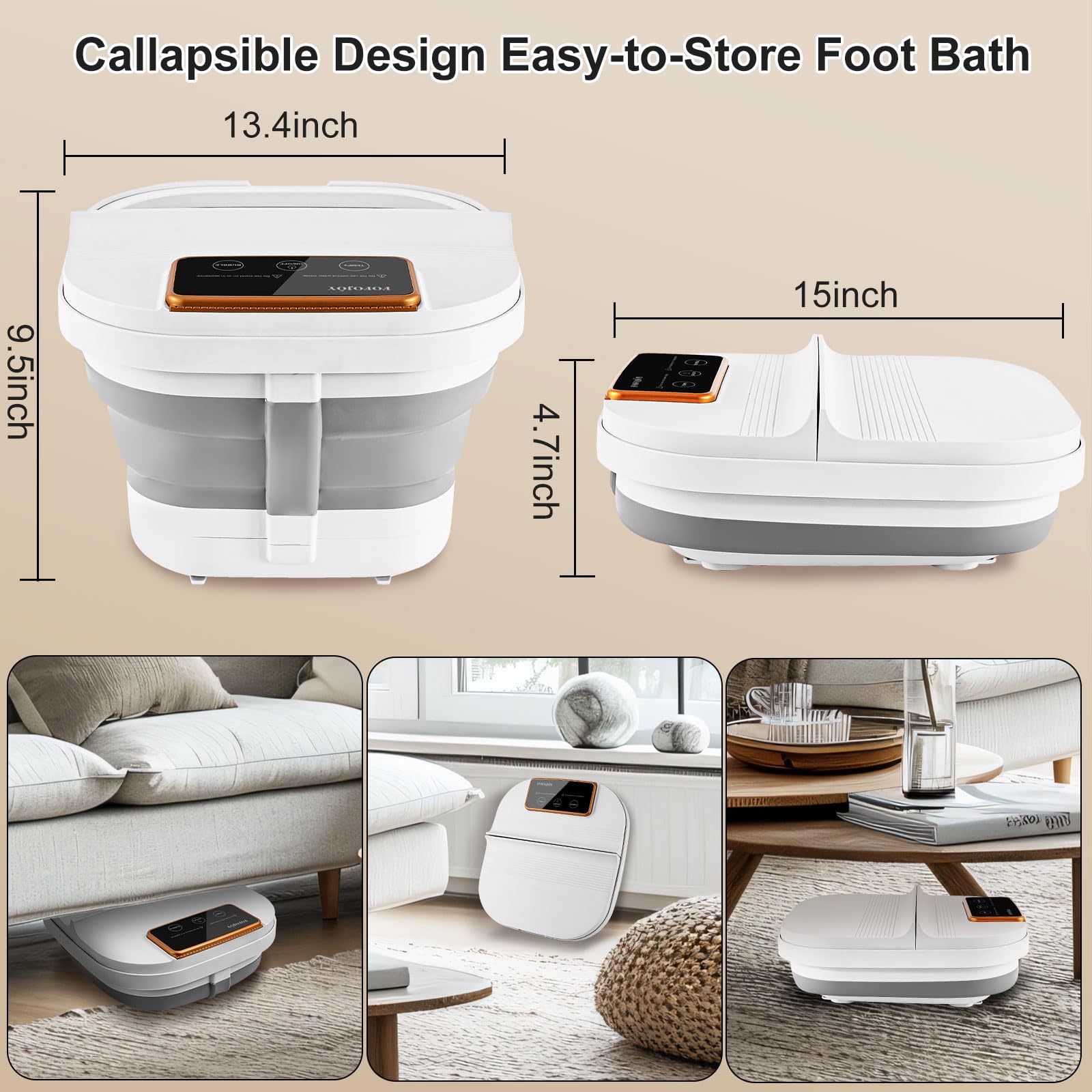 FOFOJÔY foot spa temperature control for personalized comfort (PTC)
