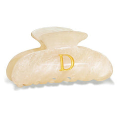 Fohufo acrylic letter hair clip D monogram closeup highlights a chic personalization for everyday styling.