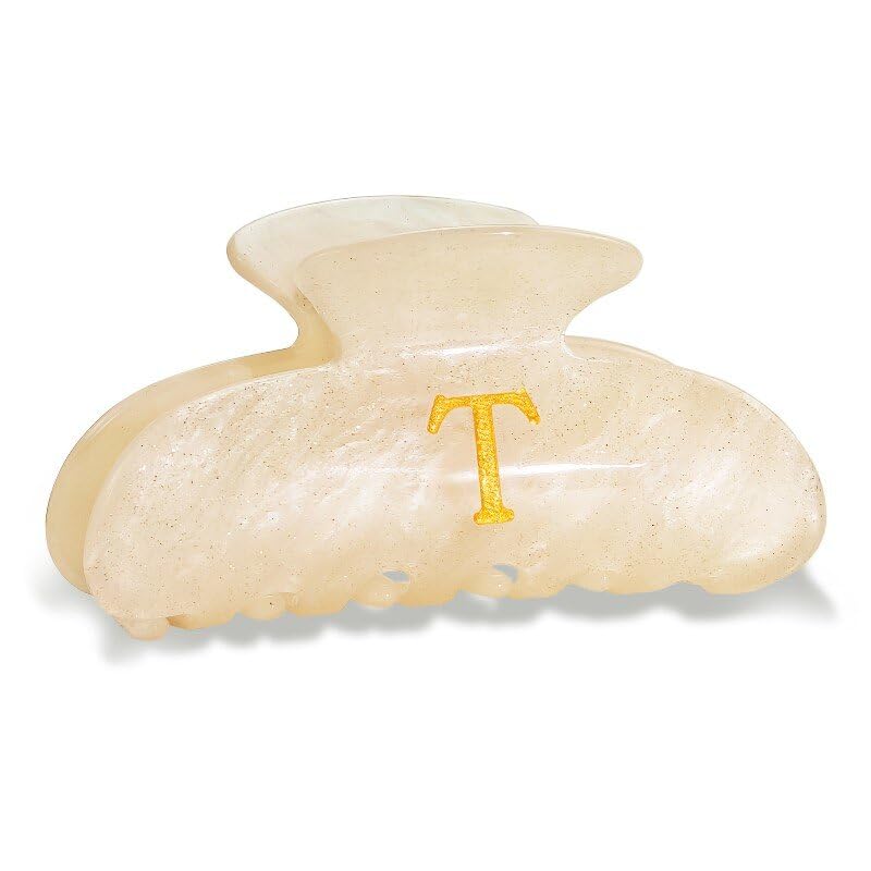 Fohufo acrylic letter hair clip monogram-T offers chic personalization with secure everyday hold.