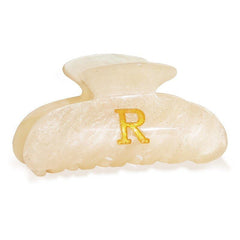 Fohufo acrylic letter hair clip R monogram for secure all-day hold.