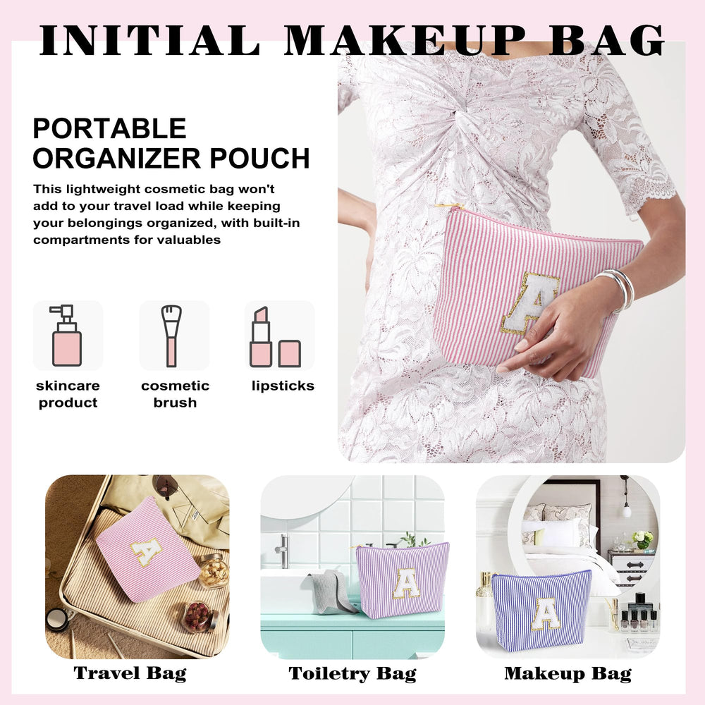 Fohufo color options showing pink, blue, purple, and black cosmetic bags for stylish travel.