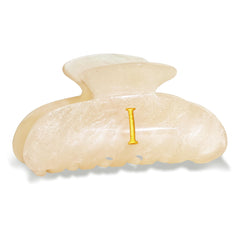 Fohufo Letter I monogram acrylic clip side view, secure hold for all day style.