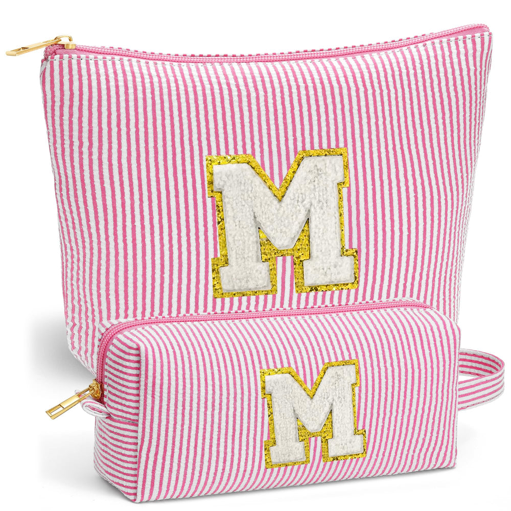 Fohufo makeup bag pink shows travel-ready cosmetics storage.