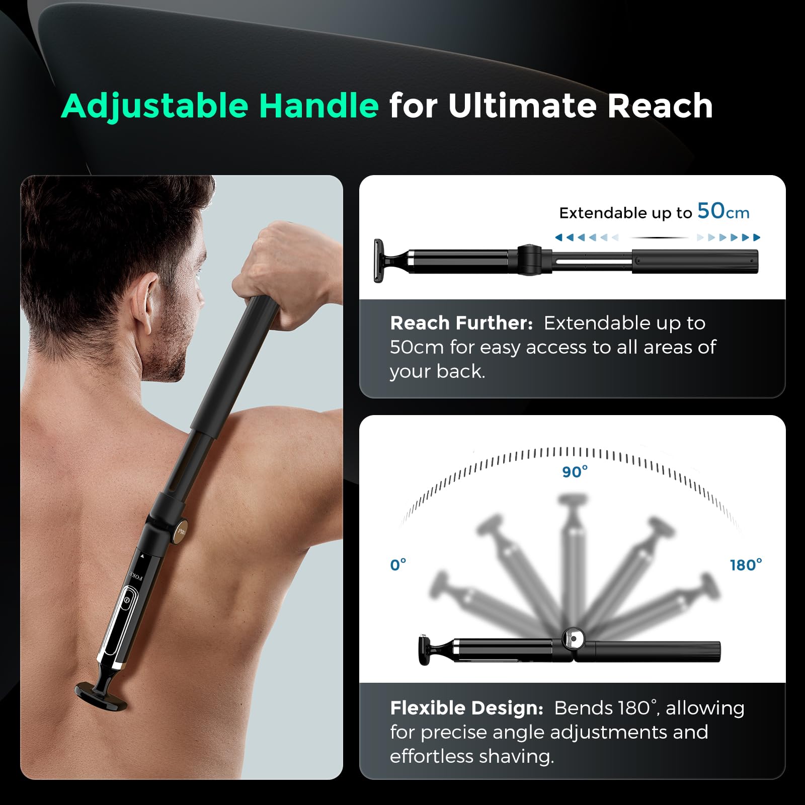 FOKE back shaver fast charge with 90 minutes runtime