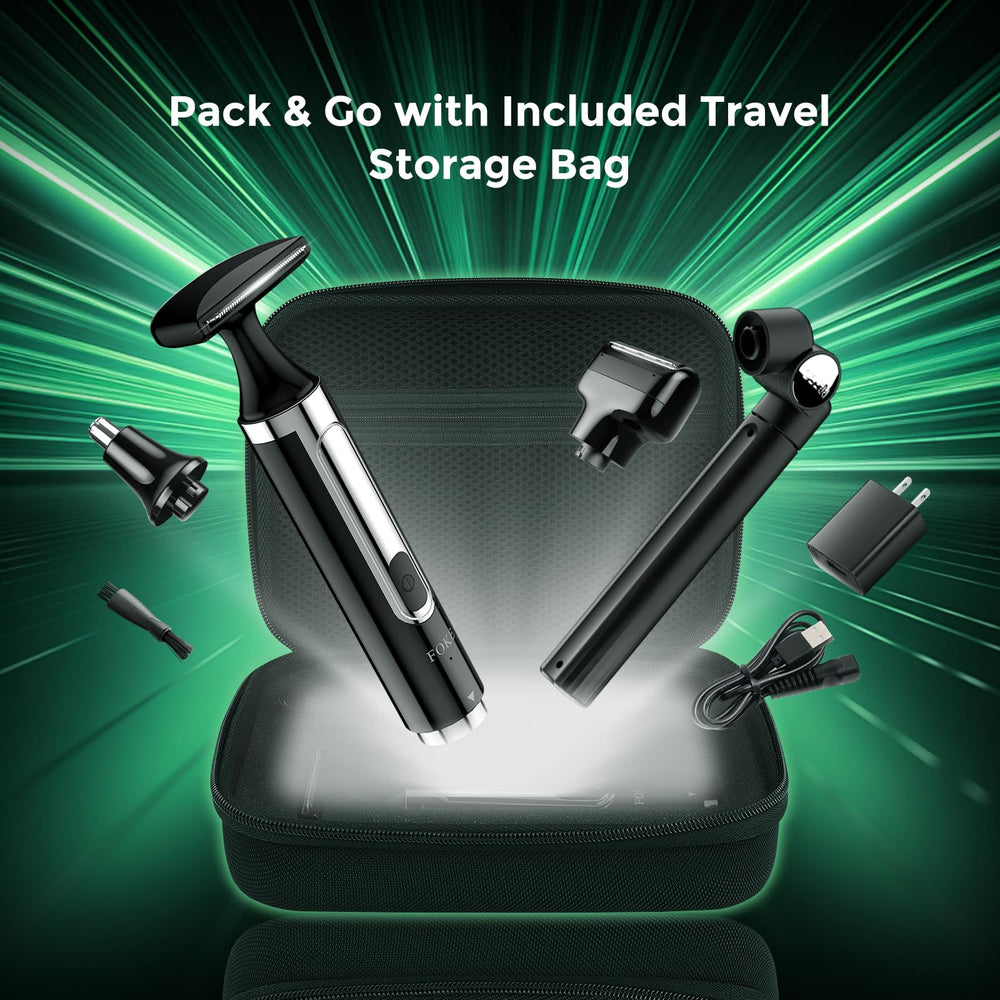 FOKE travel case securely stores back shaver and accessories