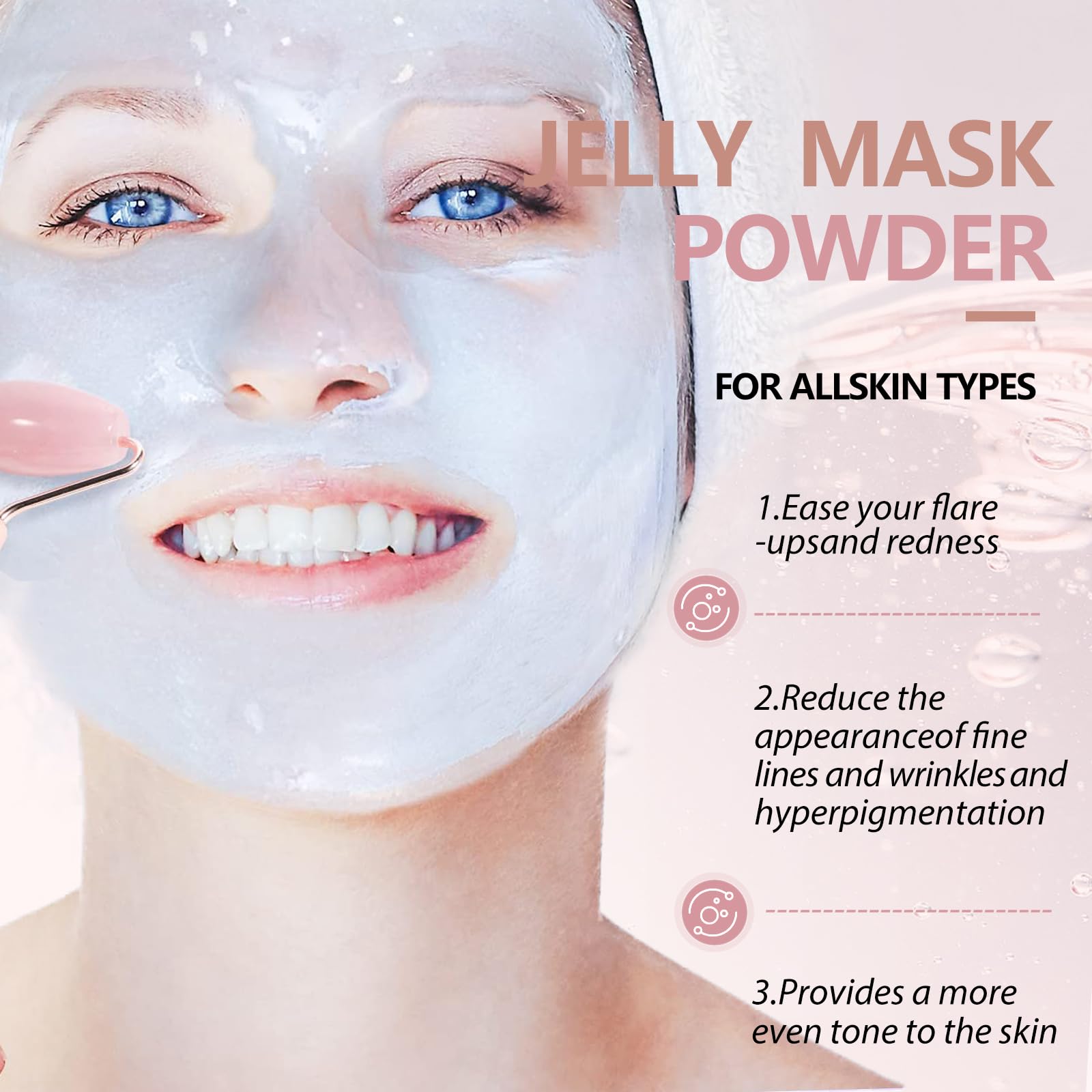 Fokiabin jelly mask application shows easy, mess-free facial treatment for all skin types.