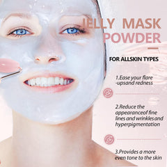 Fokiabin jelly mask application shows easy, mess-free facial treatment for all skin types.