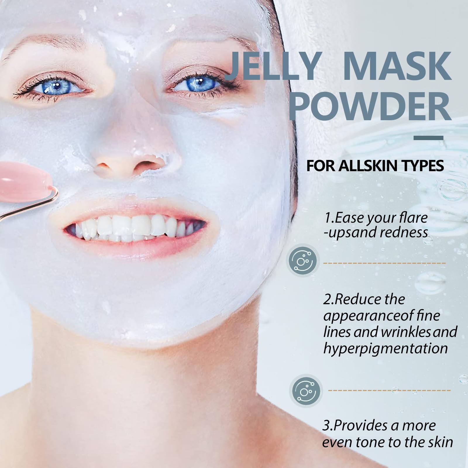 Fokiabin jelly mask mixing ratio demonstrates adjustable thickness for comfort.