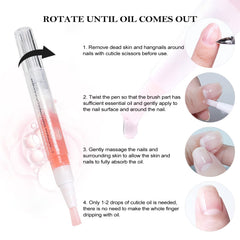 Fokostar rose-scent cuticle oil pen closeup for relaxing aromatherapy during manicure.