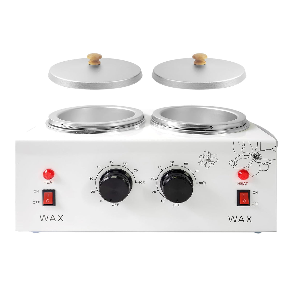 folconroad double-wax-warmer front view shows dual pots for versatile at-home waxing.
