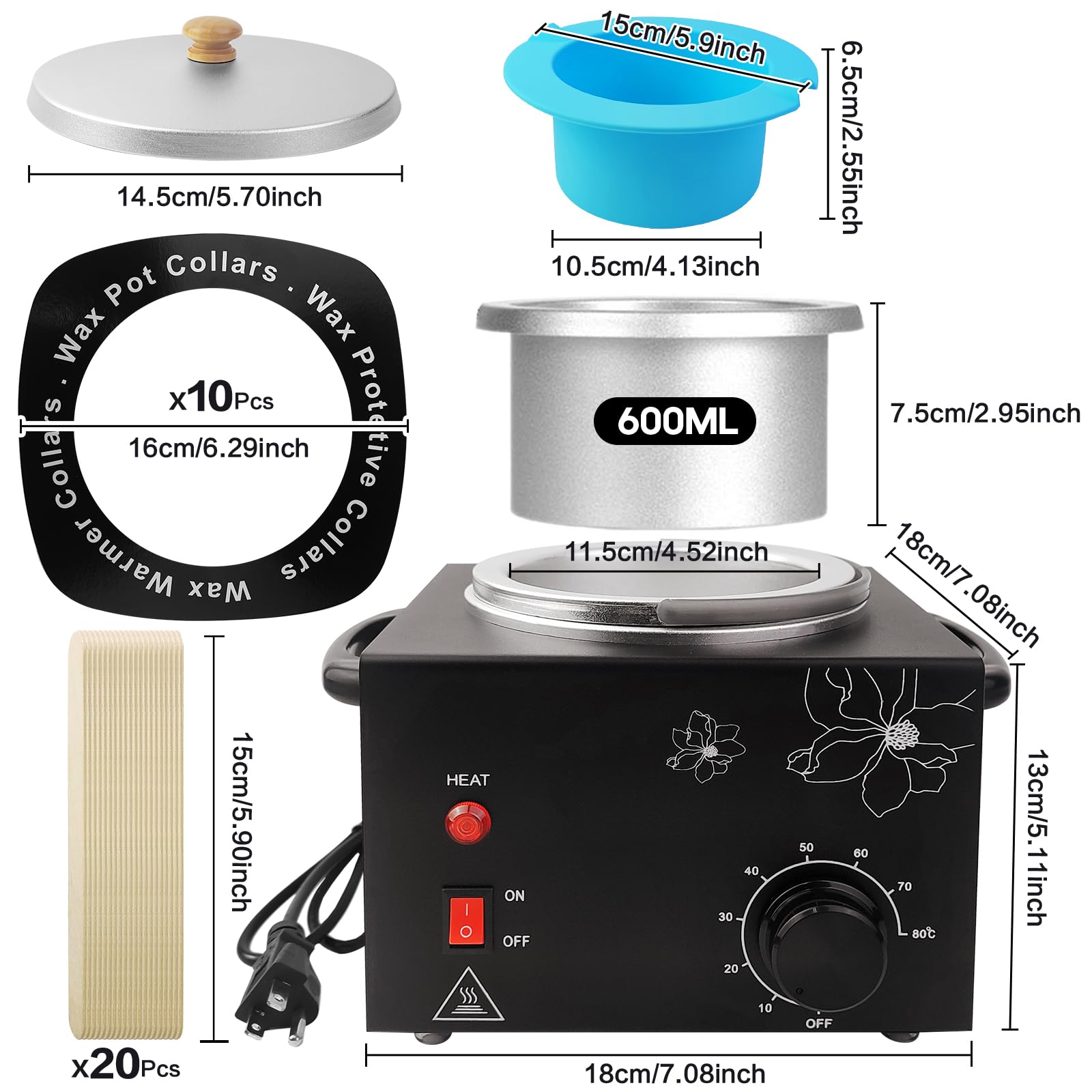 Folconroad portable wax warmer in-use shot for at-home hair removal