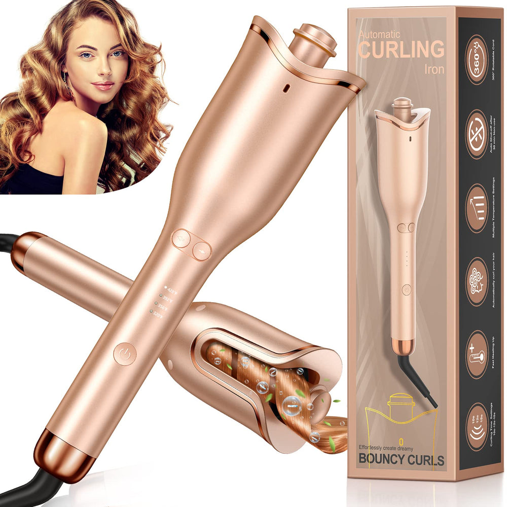 Follexmoe curling iron anti tangling motor prevents snags while styling.
