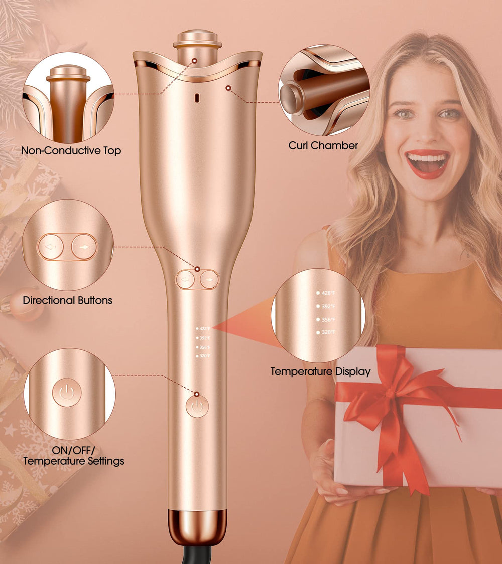 Follexmoe automatic curling iron travel friendly dual voltage for on the go styling.