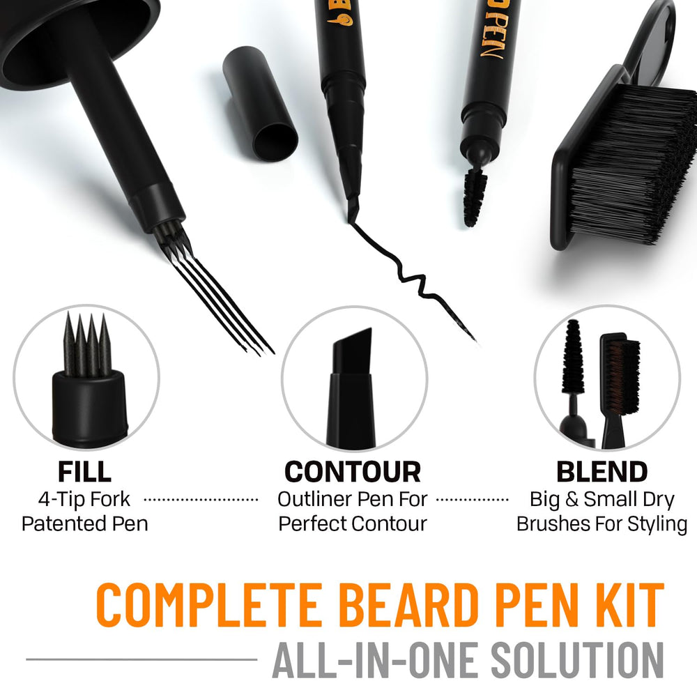 FOLLICLE BOOSTER Beard Pen brush styling helps blend lines for even results.