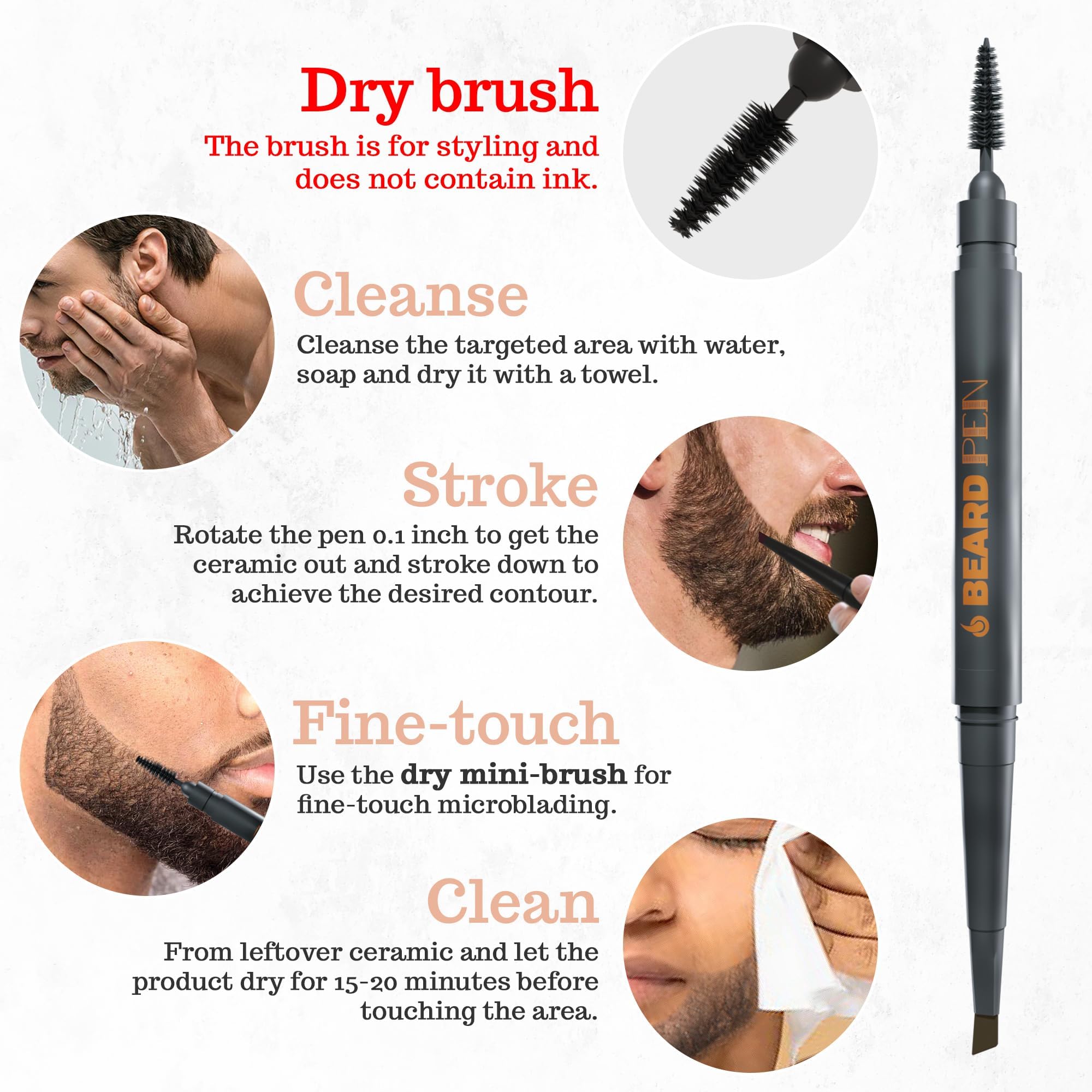 FOLLICLE BOOSTER beard pen waterproof and sweatproof hold during activity