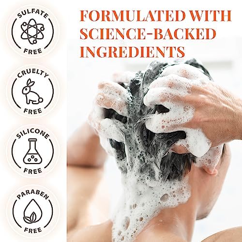 Follicle Booster conditioner on bathroom counter with tangerine scent