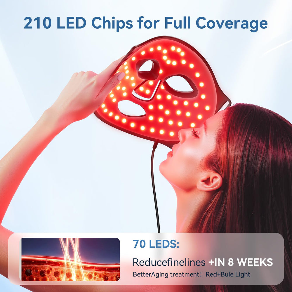 FOLOKE LED mask Type-C charging port visible for quick recharging during travel