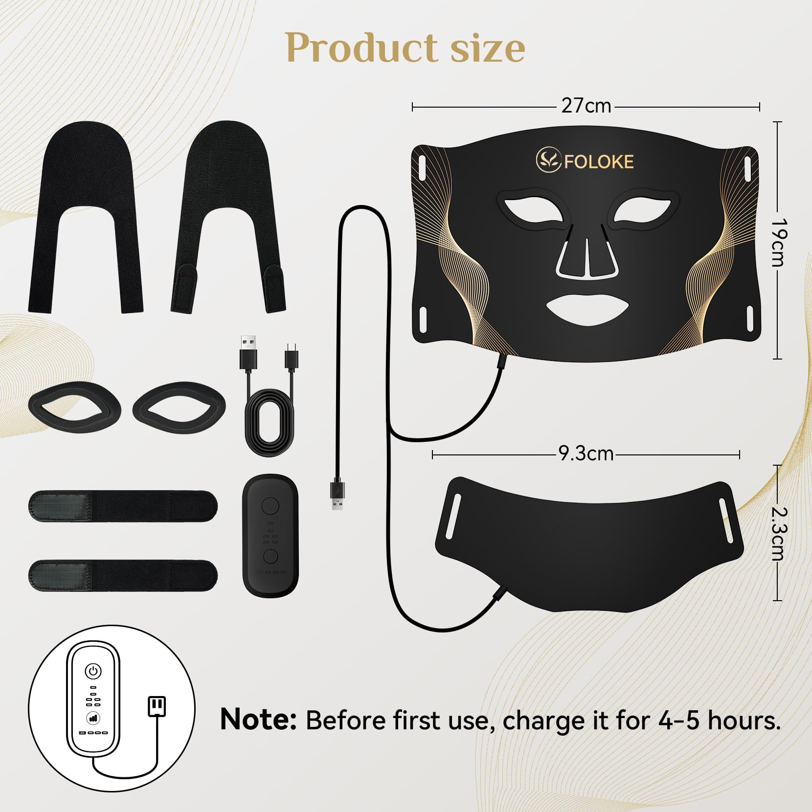 FOLOKE mask with adjustable velcro straps ensures secure comfortable fit