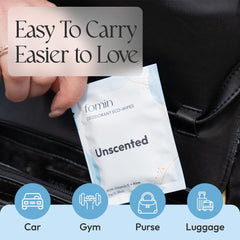 FOMIN Travel Deodorant Wipes biodegradable packaging supports eco-friendly daily routines.