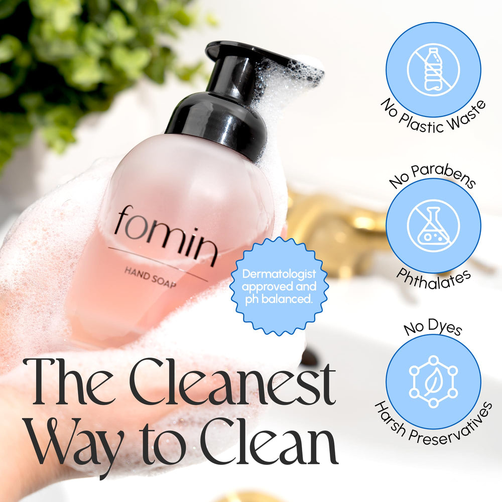FOMIN vegan ingredients deliver skin-friendly hand cleaning.