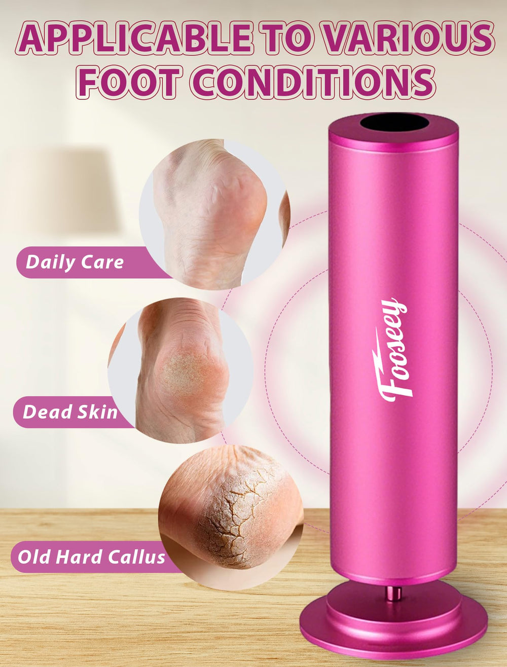 Fooseey foot file with adjustable speed for personalized care